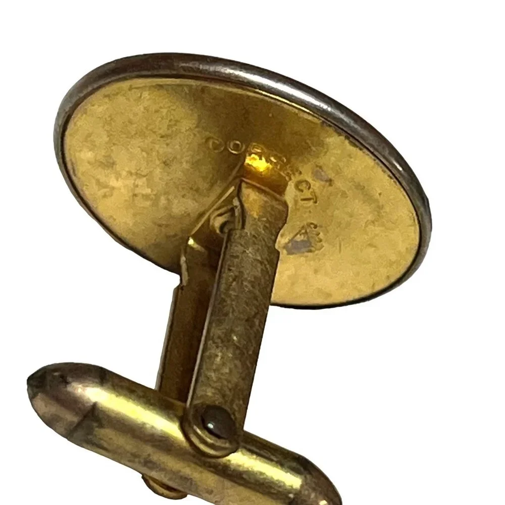 Vintage Gold-Tone Correct Quality Oval Cufflinks